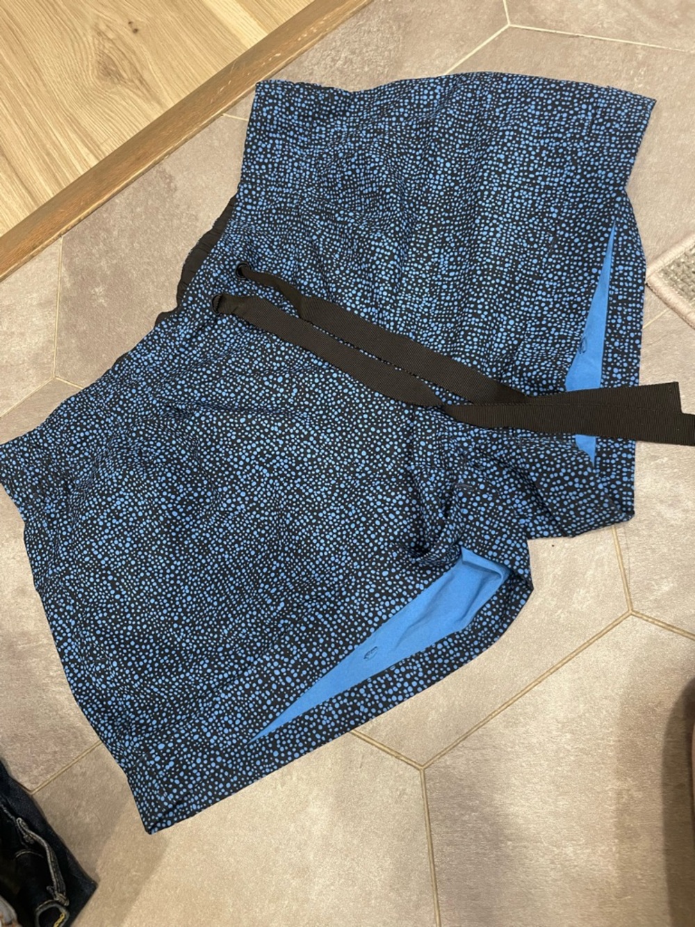lululemon athletica Black and Blue Speckled Athletic Shorts